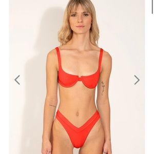 ONEONE SWIM blood orange bikini set